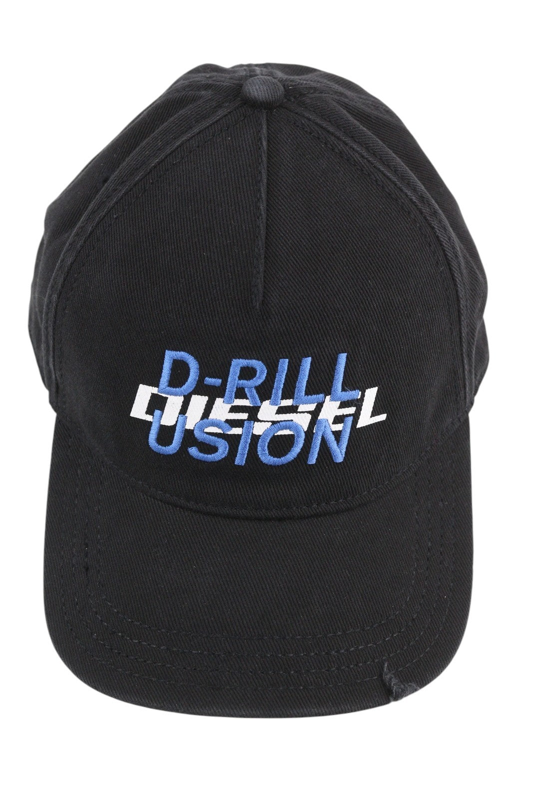DIESEL C-Stone Men Cap 2 Baseball D-Rill Usion Embroidered Black Cotton RRP€70