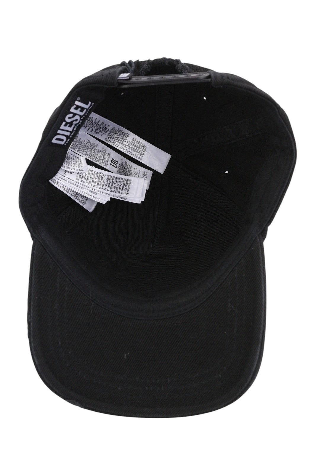 DIESEL C-Stone Men Cap 2 Baseball D-Rill Usion Embroidered Black Cotton RRP€70