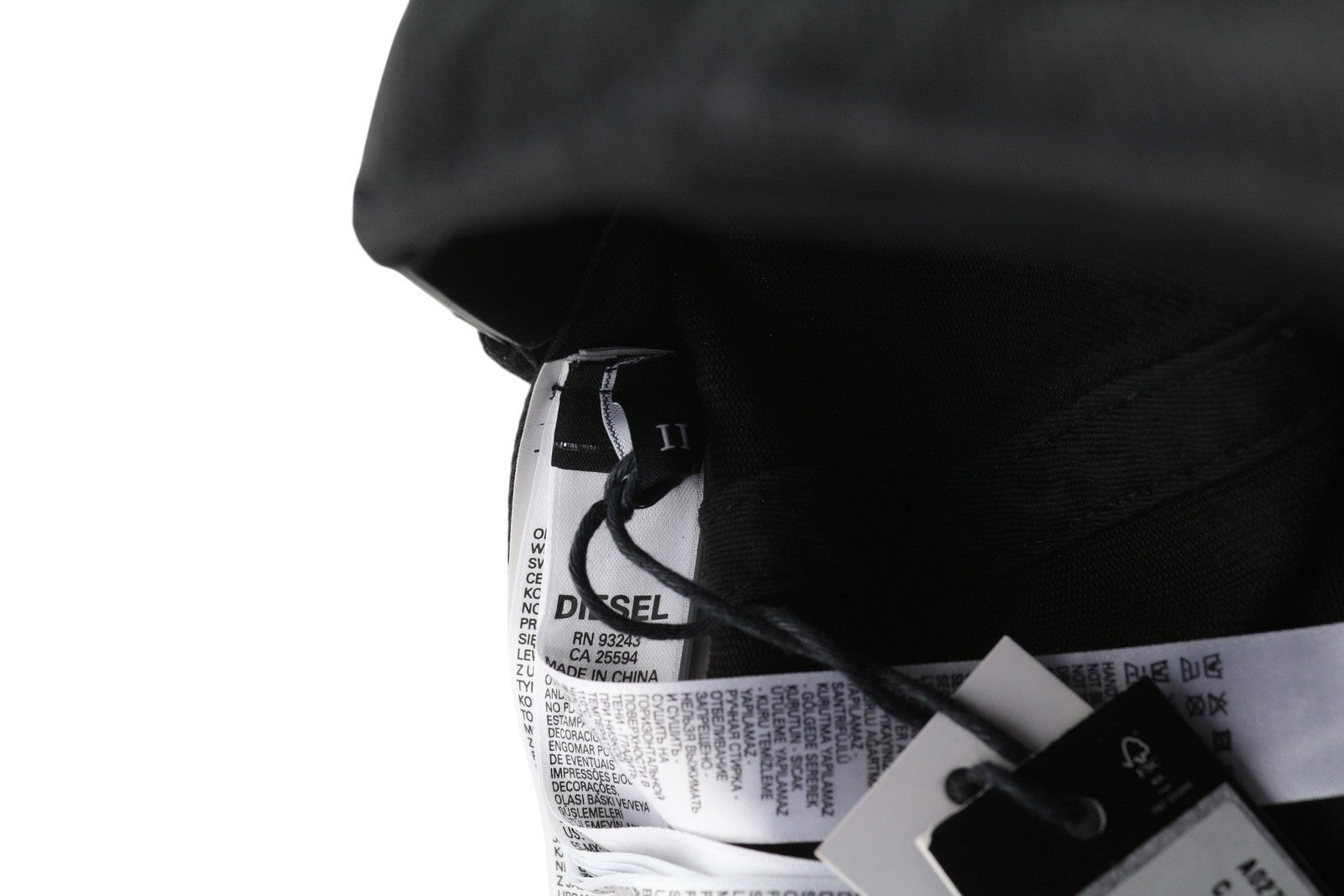 DIESEL C-Stone Men Cap 2 Baseball D-Rill Usion Embroidered Black Cotton RRP€70