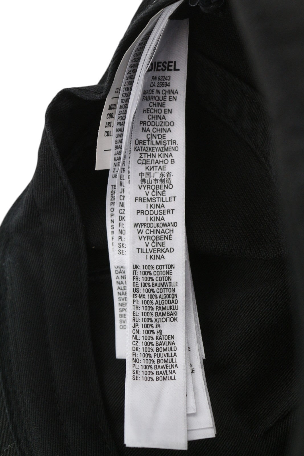 DIESEL C-Stone Men Cap 2 Baseball D-Rill Usion Embroidered Black Cotton RRP€70