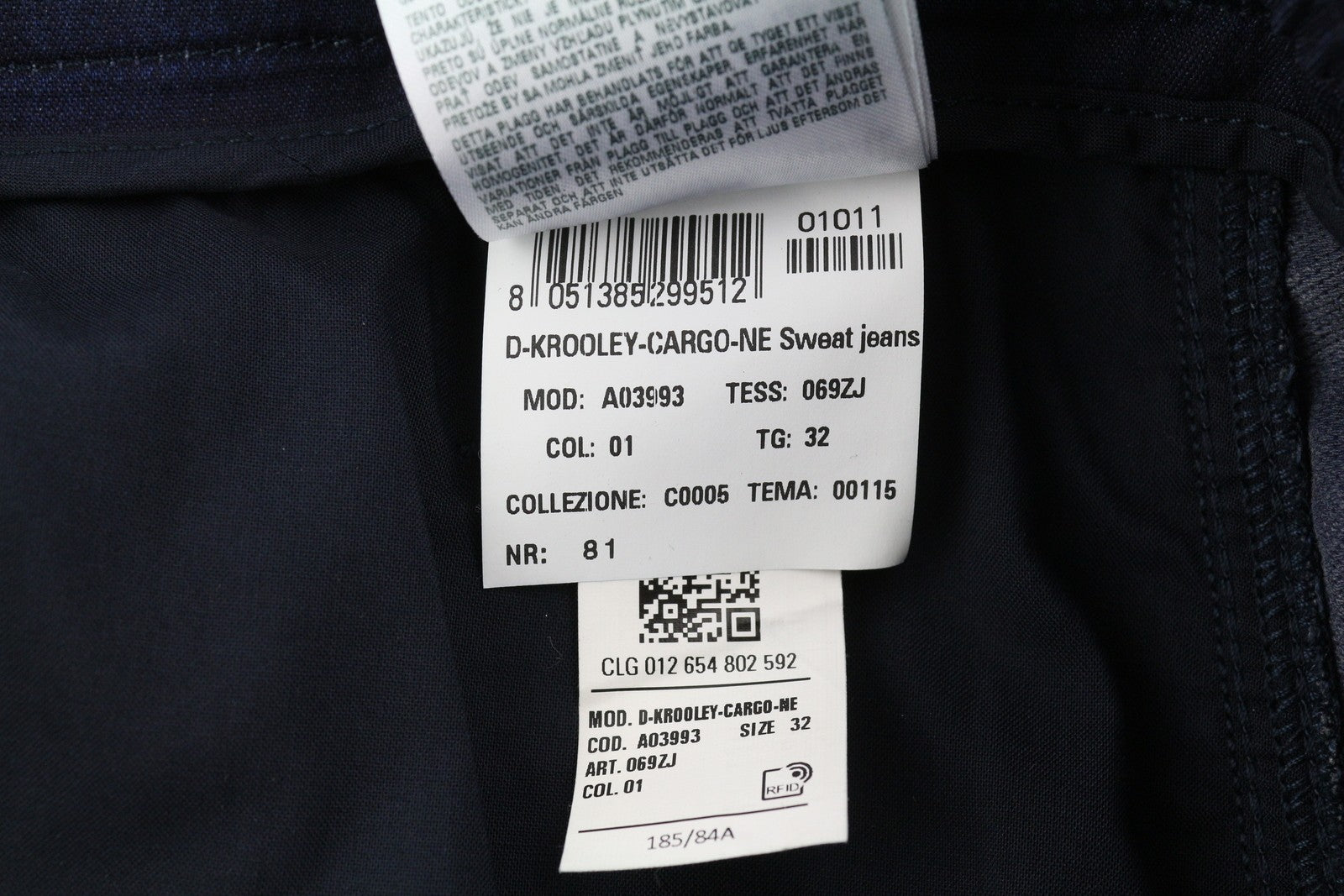 DIESEL D-Krooley-Cargo-Ne 069ZJ Men Jeans W32 Belted Tapered Leg RRP€295 Blue