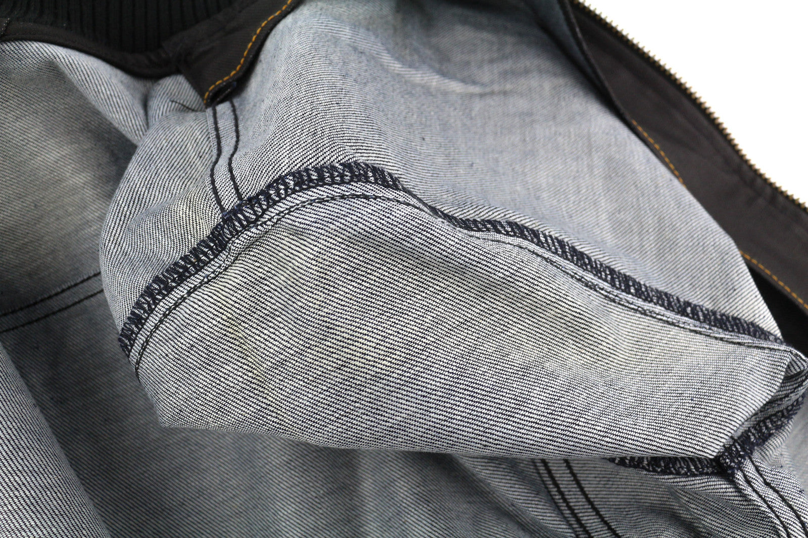 NUDIE Severin Short Rib Men Jacket S Black Coated Bomber Full Zip Unlined Logo