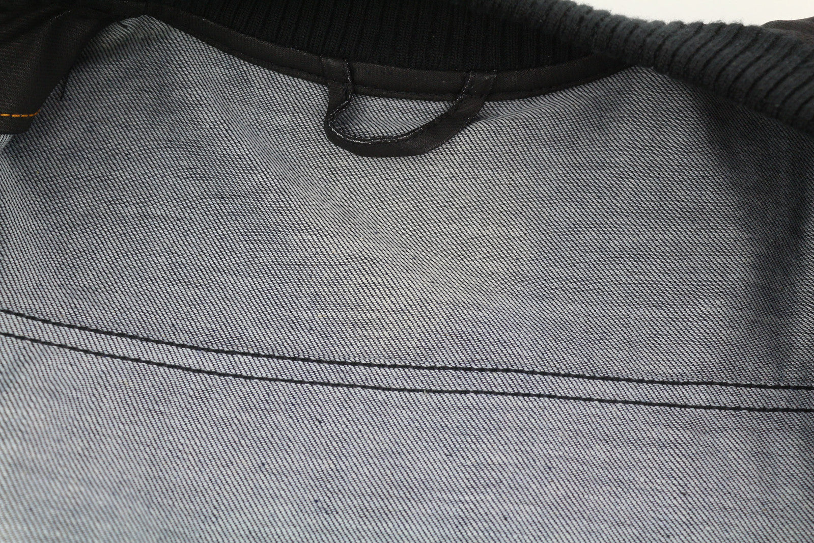 NUDIE Severin Short Rib Men Jacket S Black Coated Bomber Full Zip Unlined Logo