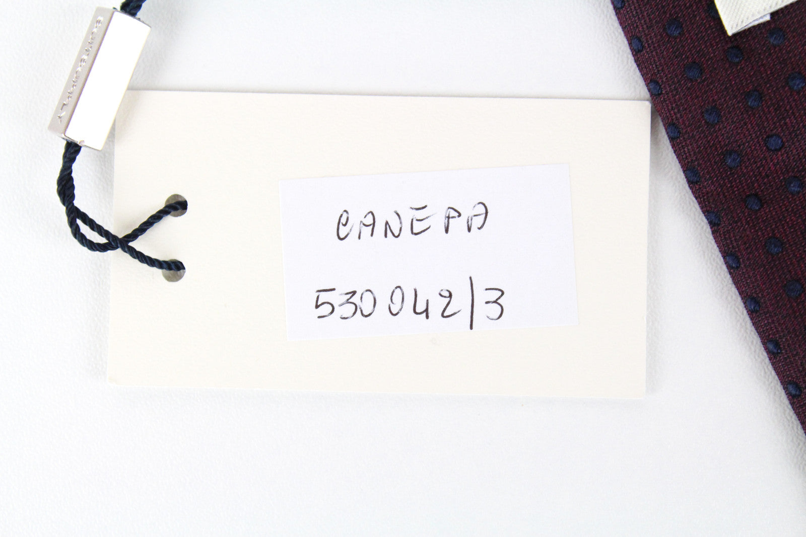 SUITSUPPLY Men's Purple Silk Tie 150 x 8 cm Dotted Formal Pointed-End Accessory