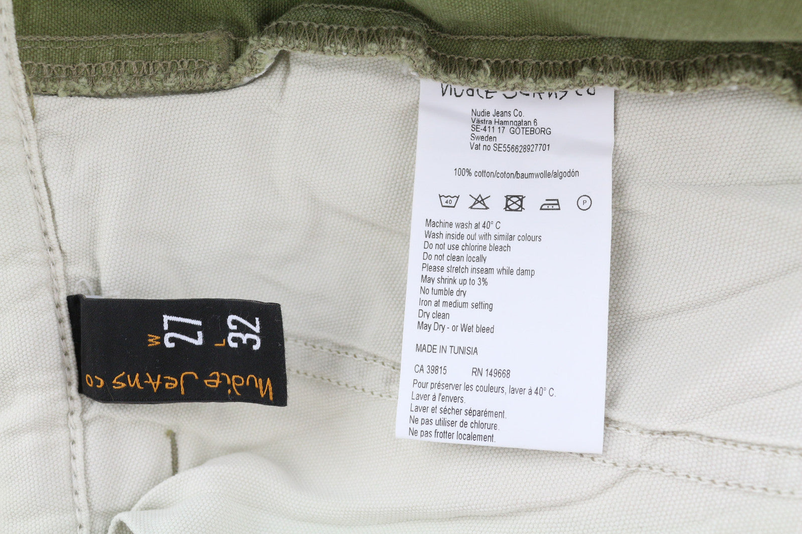 NUDIE JEANS Loose Alvar Women Jeans W27/L32 Beech Green Washed Buttoned Logo