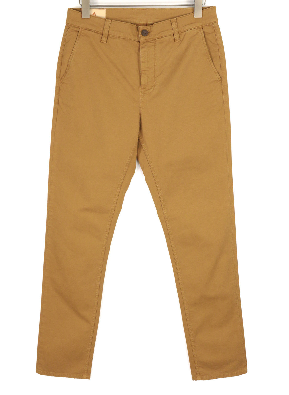 NUDIE JEANS Easy Alvin Men Trousers W31/L34 Camel Chino Slim Fit Zipper Pockets
