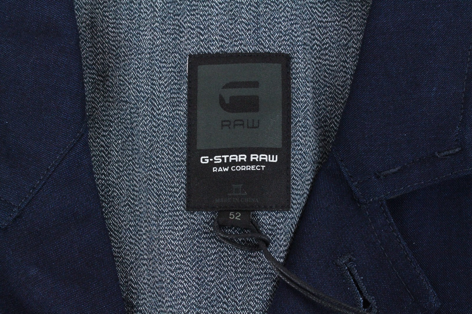 G-STAR Mens Jacket 52 Blue Shattor Omega Single-Breasted Collared Cotton