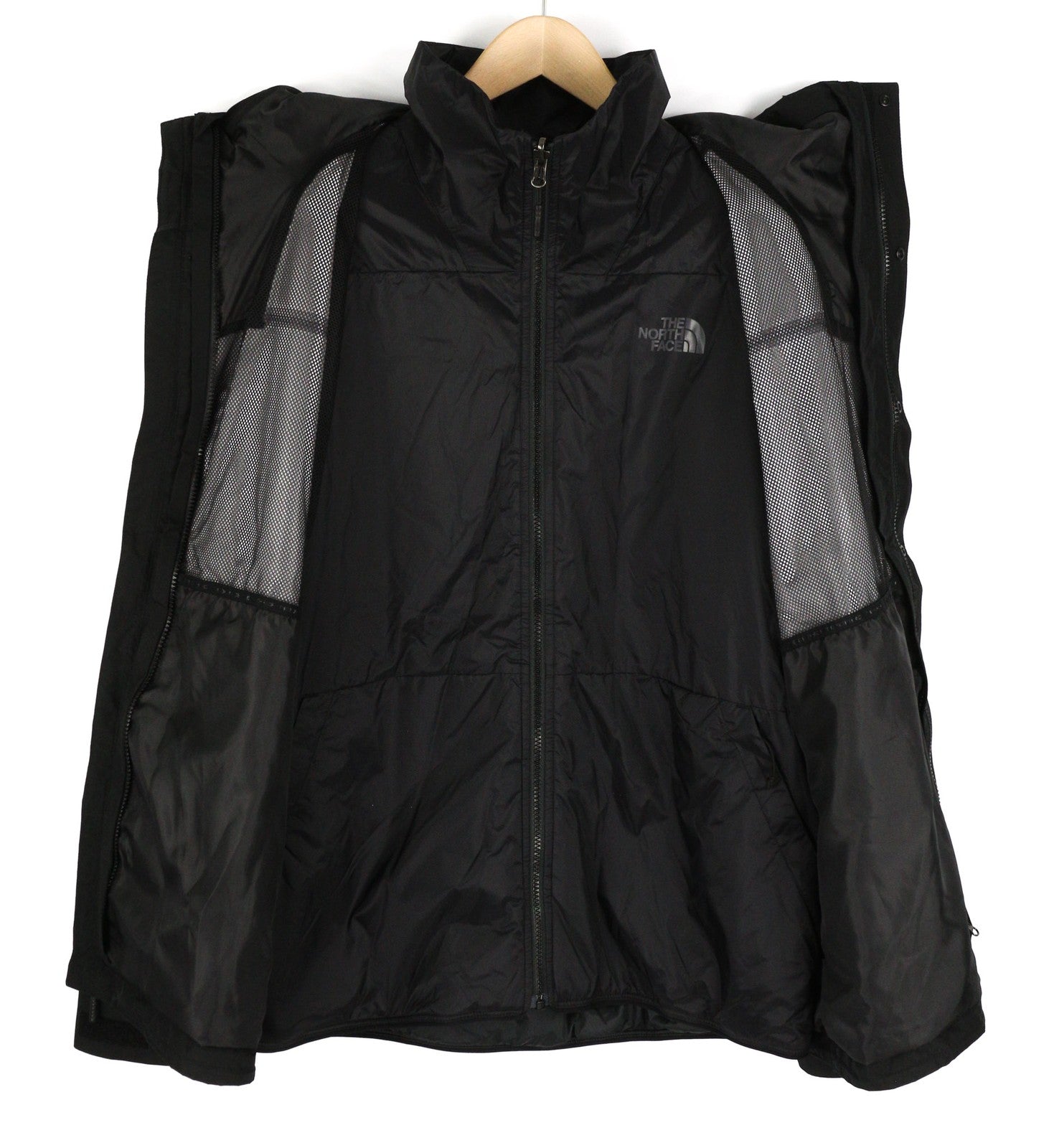 THE NORTH FACE Men Jacket XL Black Hooded Insulated Removable Lining Dryvent