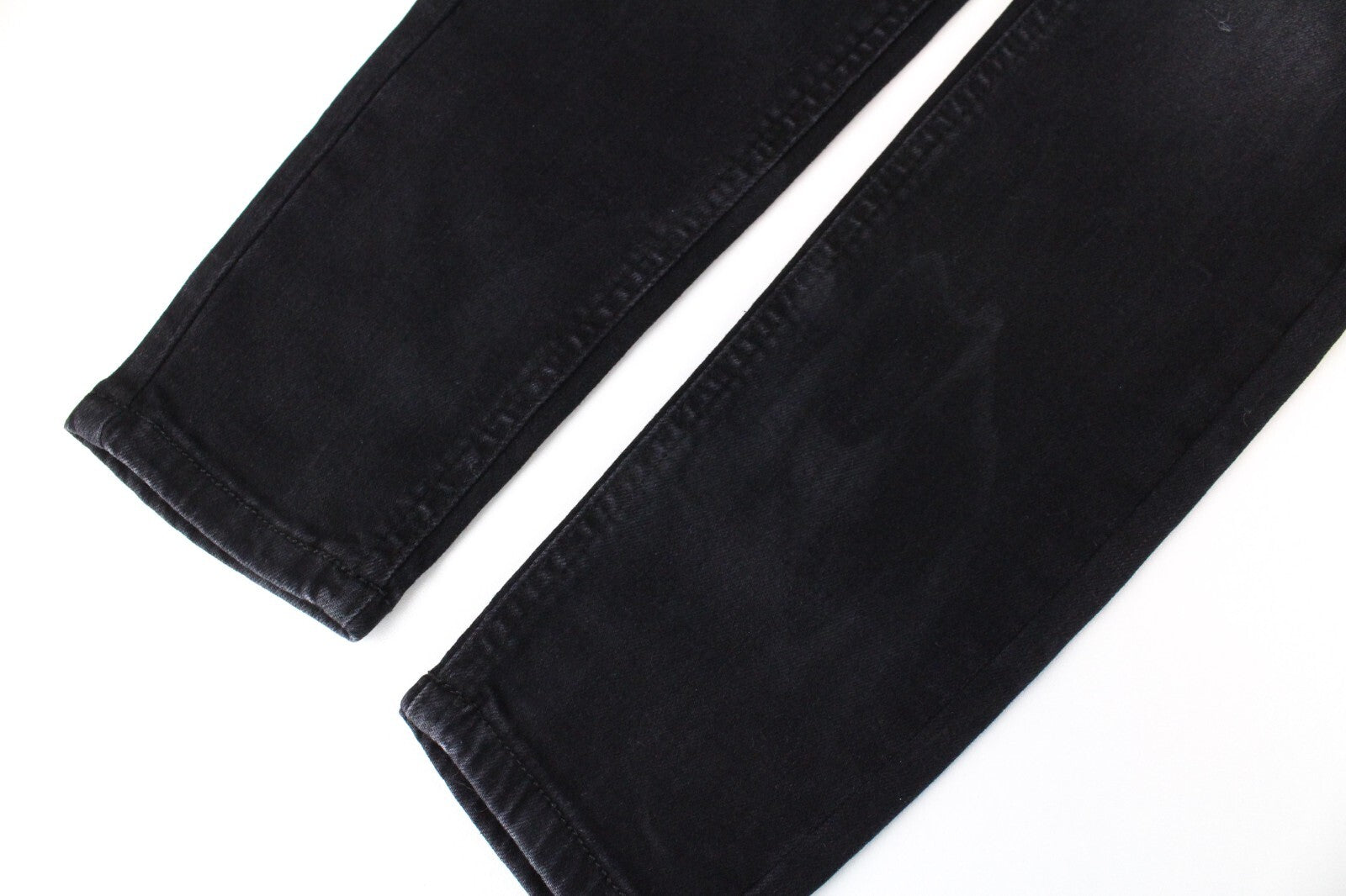 ONLY Womens Jeans W28/L32 Skinny Black Super Low Waist Faded Denim