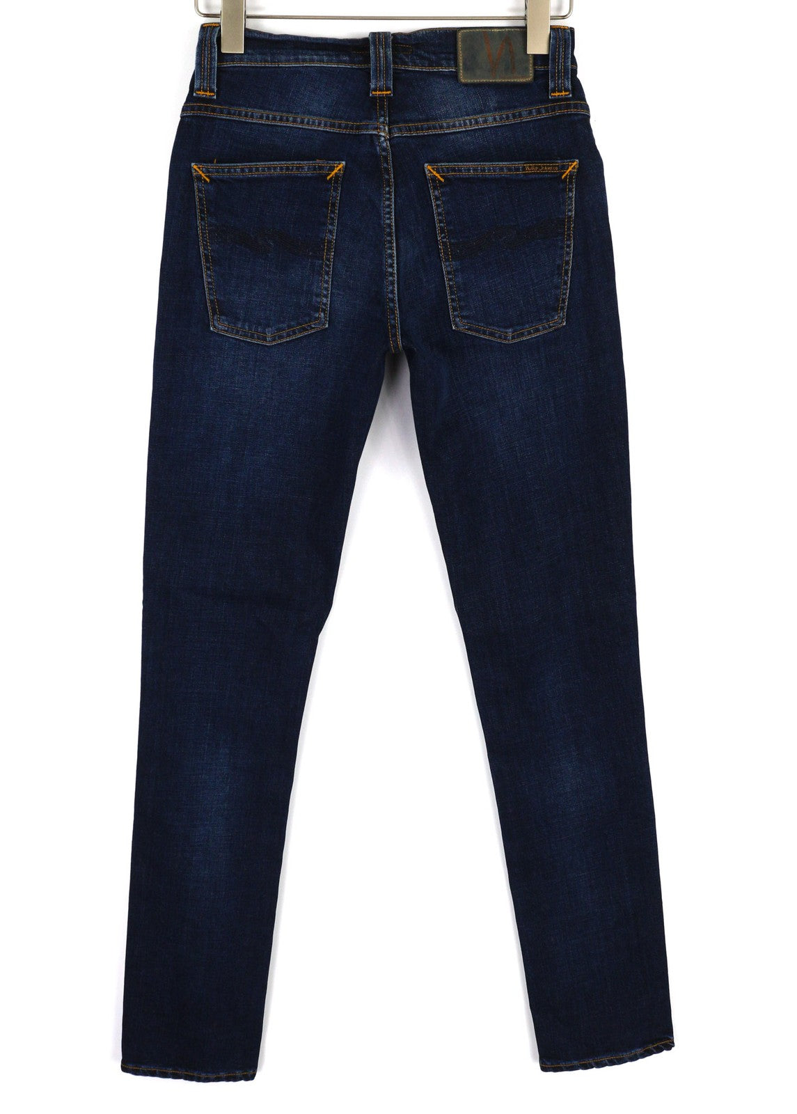 NUDIE Grim Tim Men Jeans W29/L32 Crosshatch Worn In Organic Washed Denim Logo
