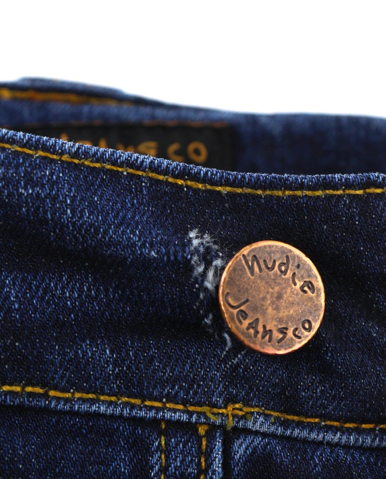 NUDIE Grim Tim Men Jeans W29/L32 Crosshatch Worn In Organic Washed Denim Logo