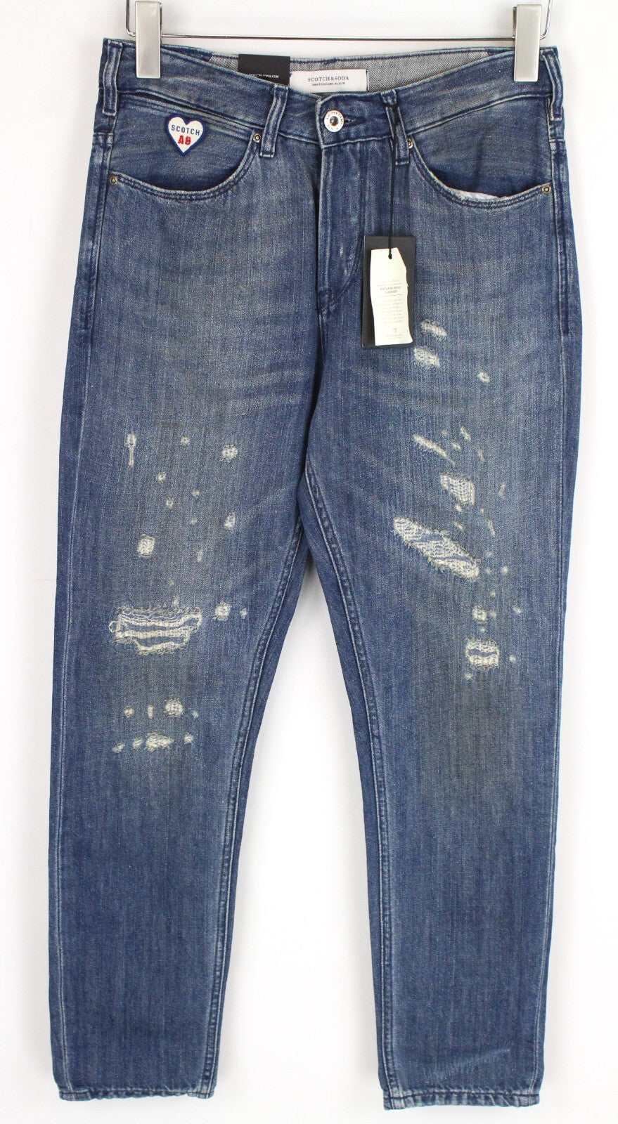 SCOTCH & SODA Womens Jeans W25/L30 Distressed Linen Boyfriend Stained
