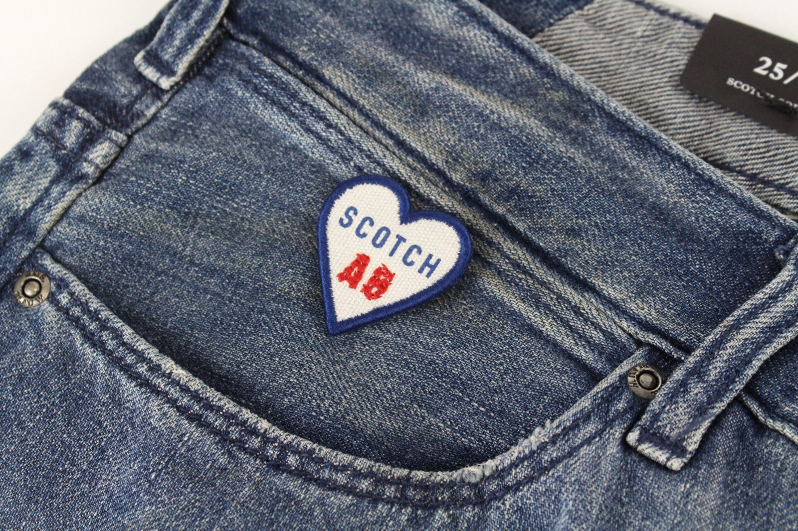 SCOTCH & SODA Womens Jeans W25/L30 Distressed Linen Boyfriend Stained