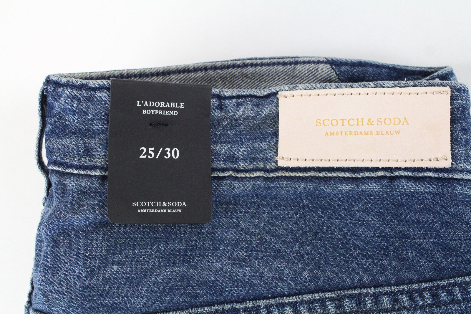 SCOTCH & SODA Womens Jeans W25/L30 Distressed Linen Boyfriend Stained