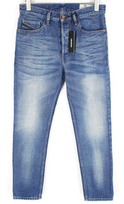 DIESEL Mens Jeans W29/L32 Tapered Light Blue Button-Fly D-Aygle 0076Y Cotton