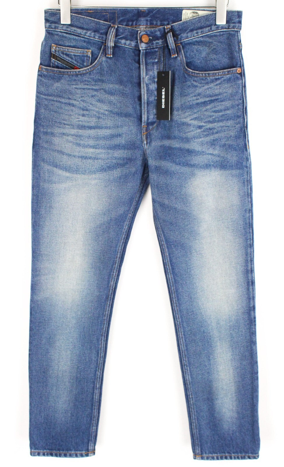 DIESEL Mens Jeans W29/L32 Tapered Light Blue Button-Fly D-Aygle 0076Y Cotton