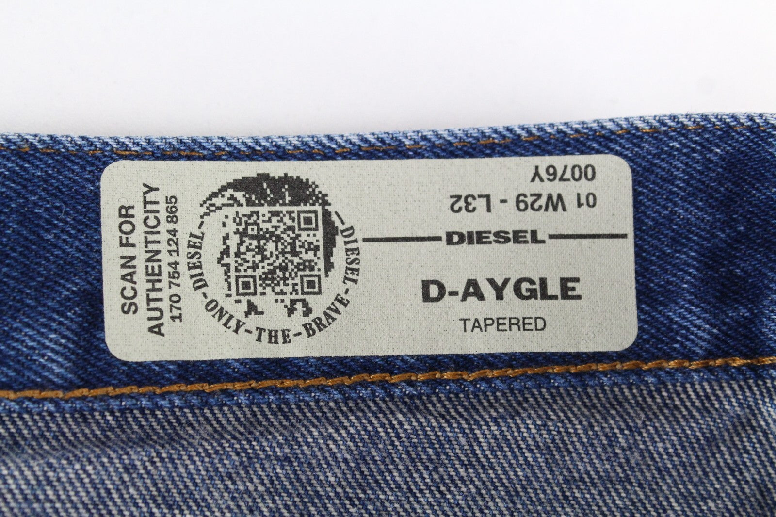 DIESEL Mens Jeans W29/L32 Tapered Light Blue Button-Fly D-Aygle 0076Y Cotton