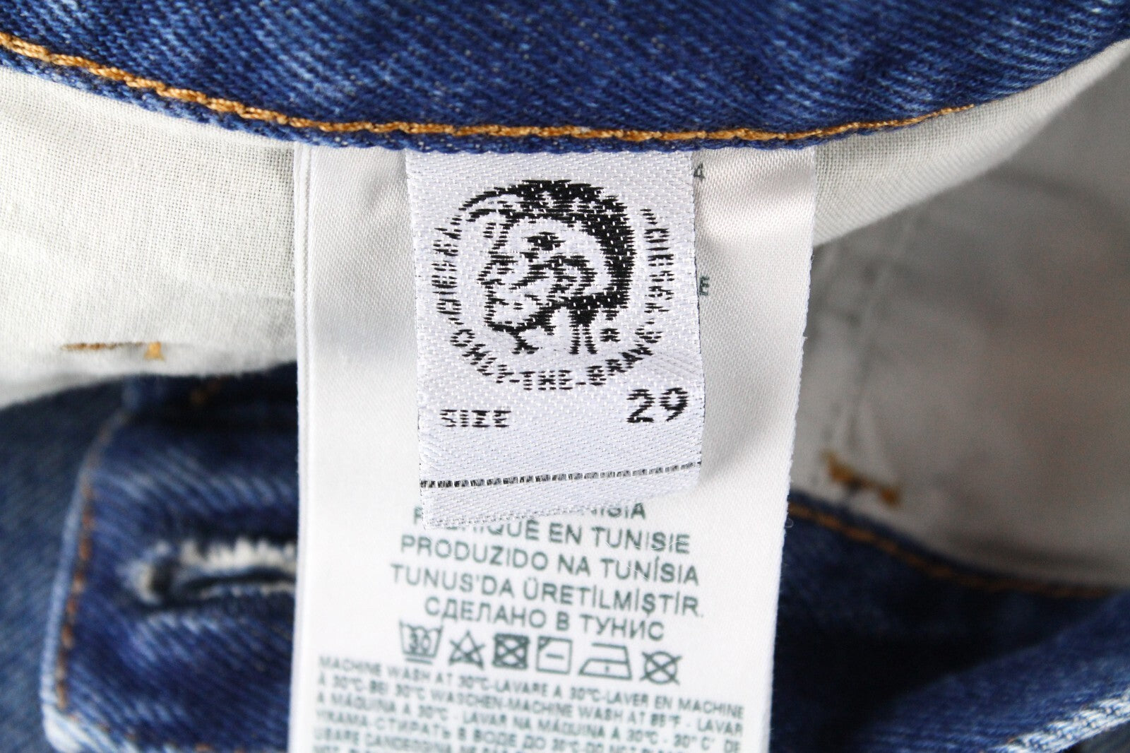 DIESEL Mens Jeans W29/L32 Tapered Light Blue Button-Fly D-Aygle 0076Y Cotton