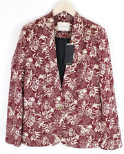 MAISON SCOTCH Womens Blazer XL Floral Patterned Lined V-Neck Single-Breasted