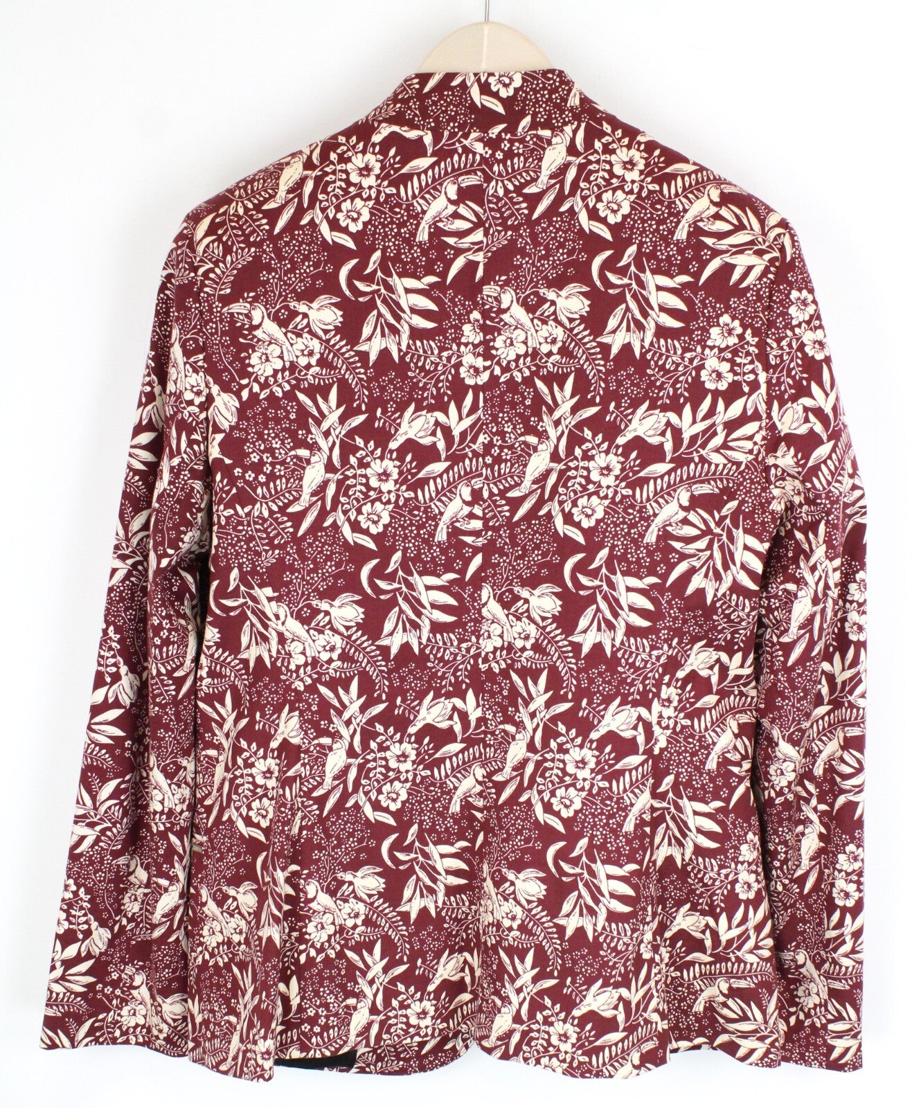 MAISON SCOTCH Womens Blazer XL Floral Patterned Lined V-Neck Single-Breasted