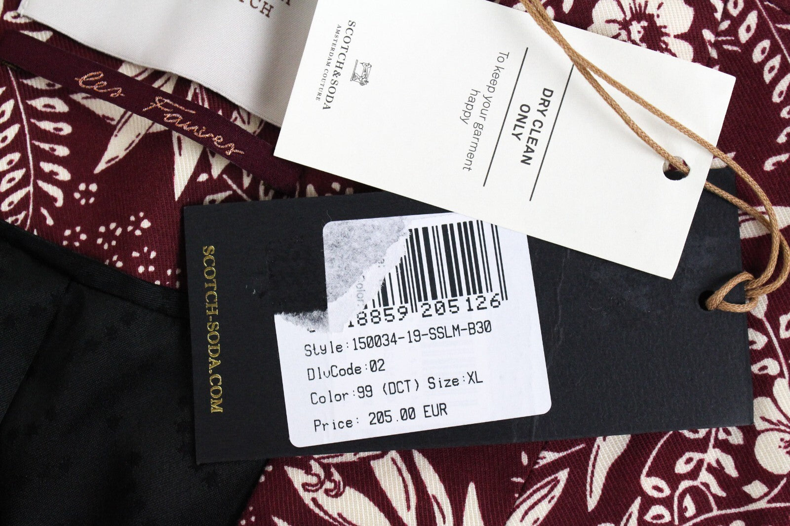 MAISON SCOTCH Womens Blazer XL Floral Patterned Lined V-Neck Single-Breasted