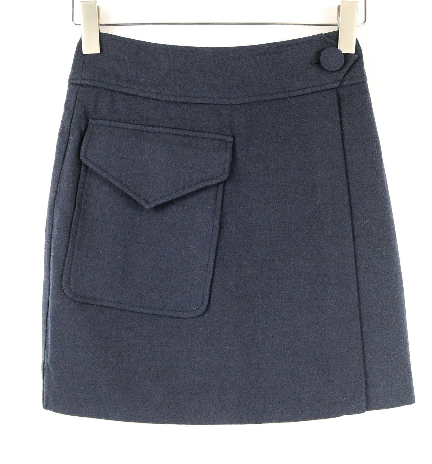 SUISTUDIO Darwin Women's Navy Wool Blend Skirt UK6 Stretch Lined Formal Wear