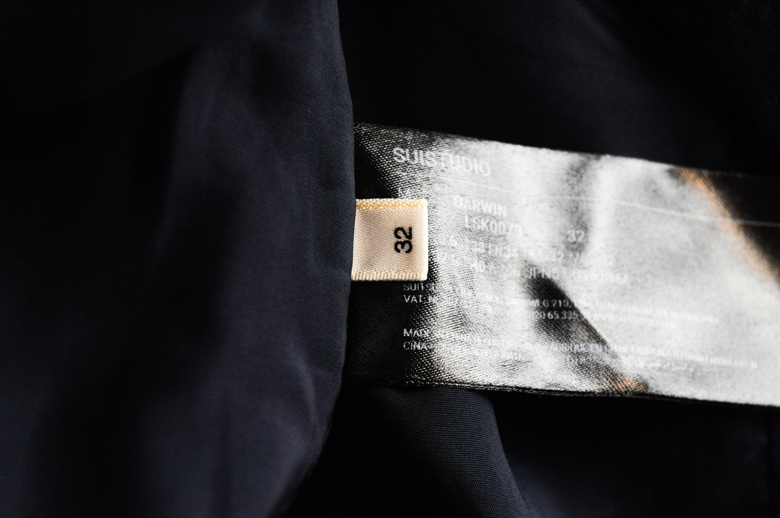 SUISTUDIO Darwin Women's Navy Wool Blend Skirt UK6 Stretch Lined Formal Wear