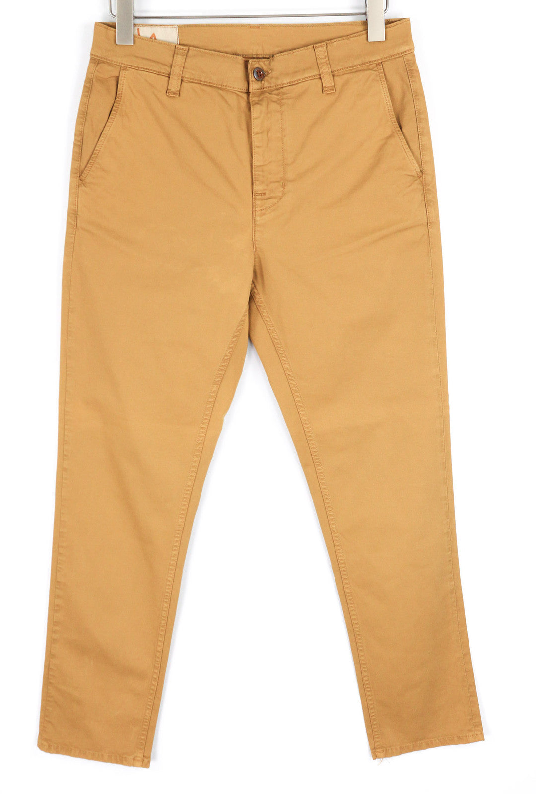 NUDIE JEANS Easy Alvin Men Trousers W30/L30 Camel Chino Slim Fit Zipper Pockets