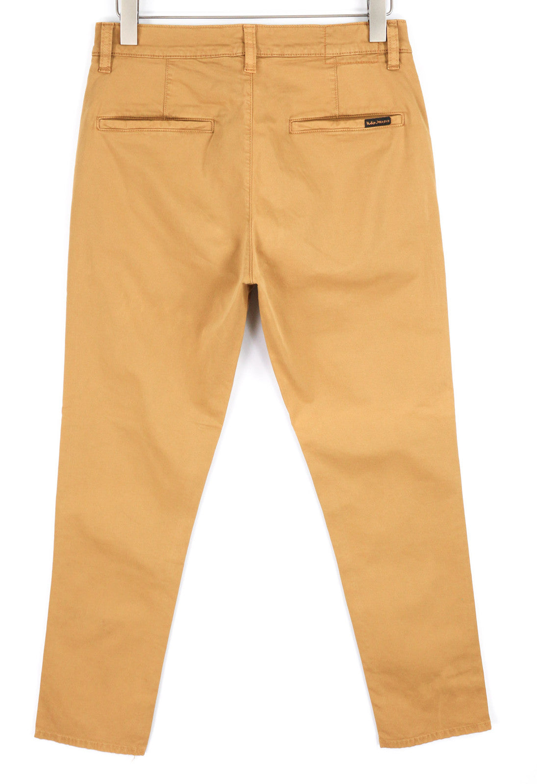 NUDIE JEANS Easy Alvin Men Trousers W30/L30 Camel Chino Slim Fit Zipper Pockets