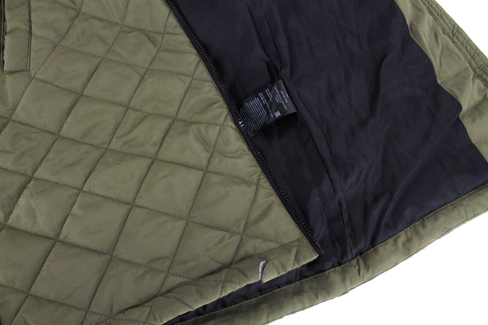 ONLY Womens Jacket M Petite Hooded Khaki Quilted Padded Warm Long