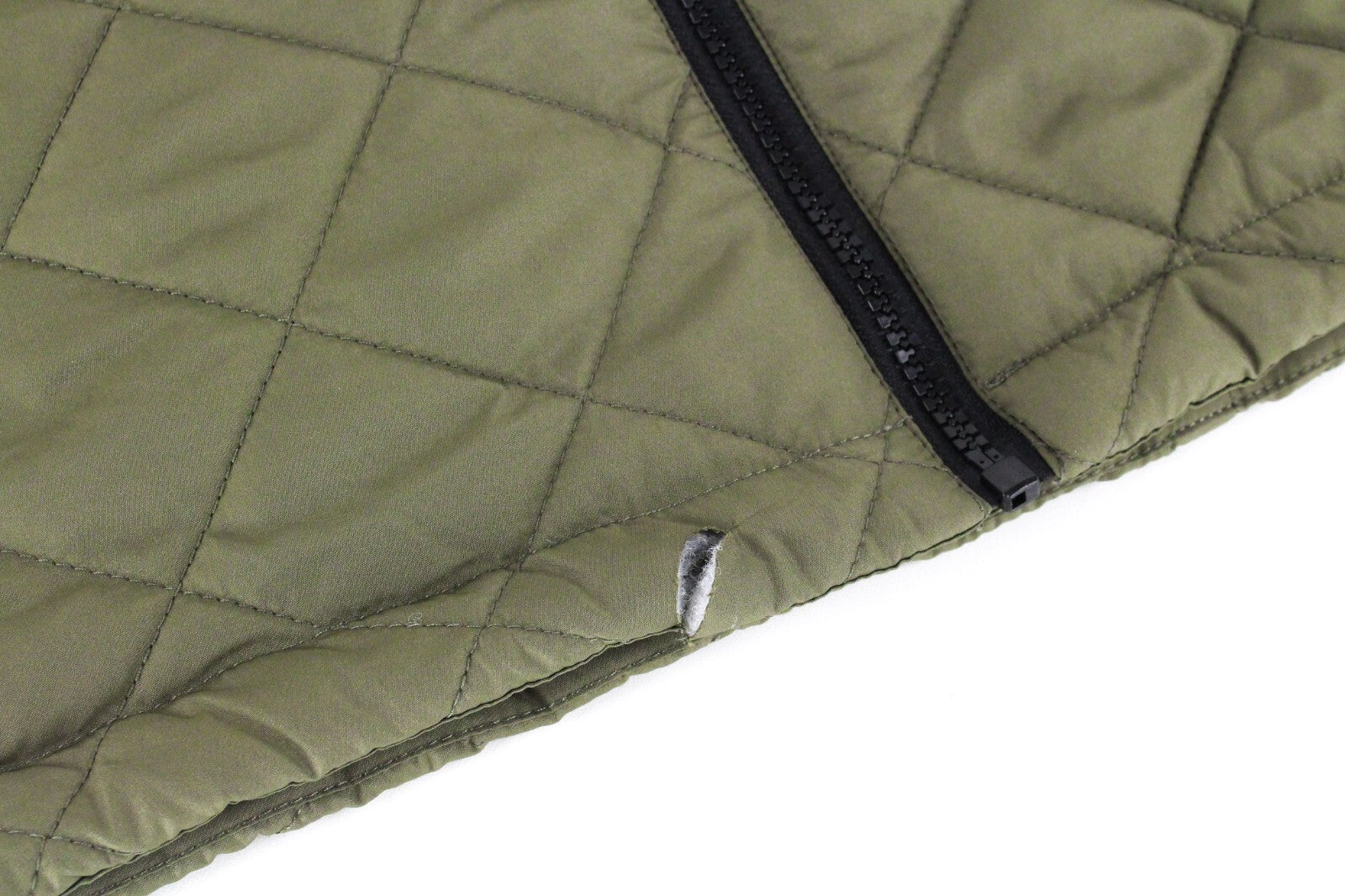 ONLY Womens Jacket M Petite Hooded Khaki Quilted Padded Warm Long