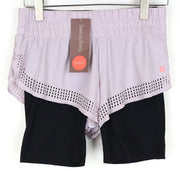 SWEATY BETTY Aerial 2in1 S Purple Layered Gym Shorts Women's Stretch Workout