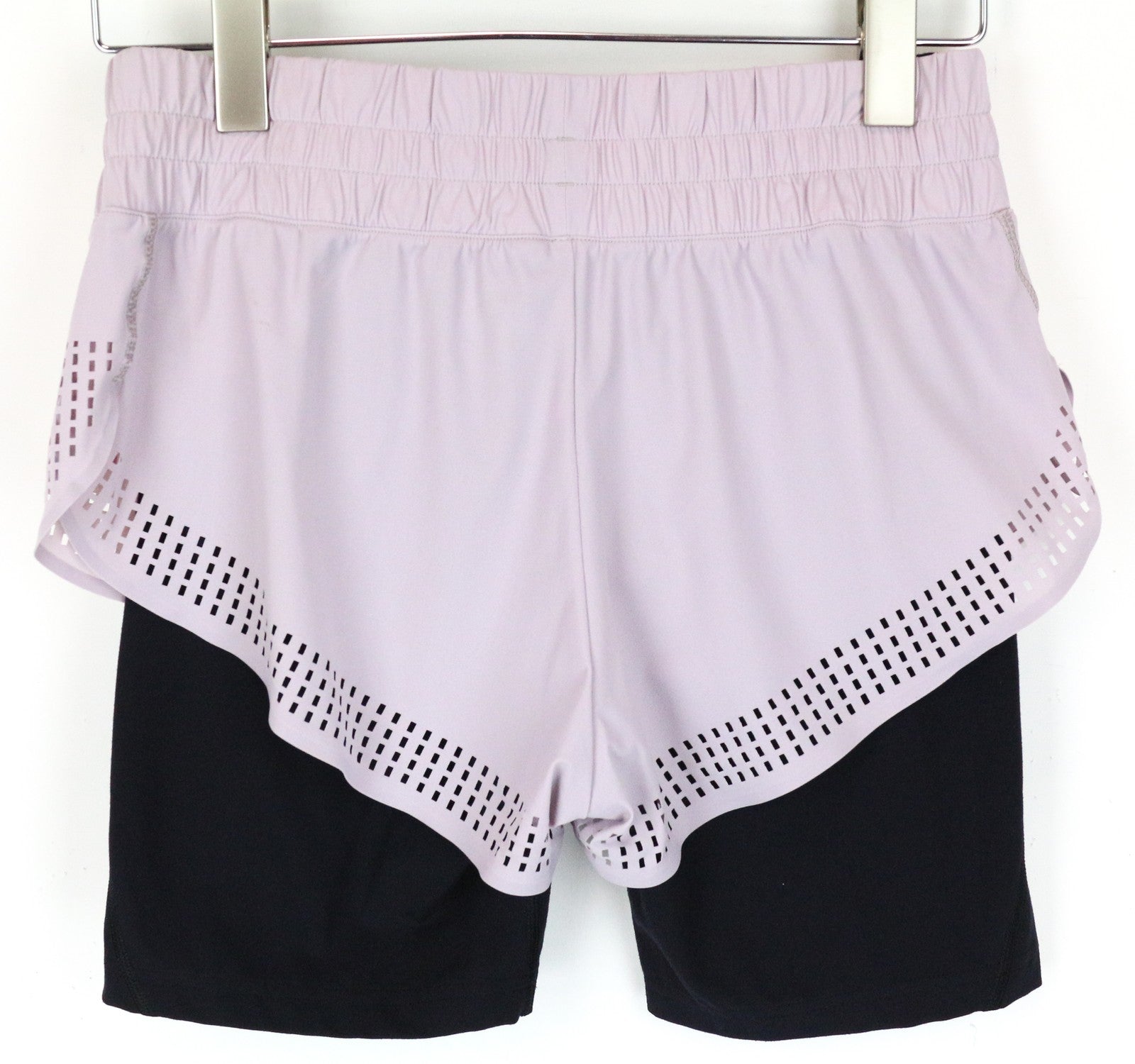 SWEATY BETTY Aerial 2in1 S Purple Layered Gym Shorts Women's Stretch Workout