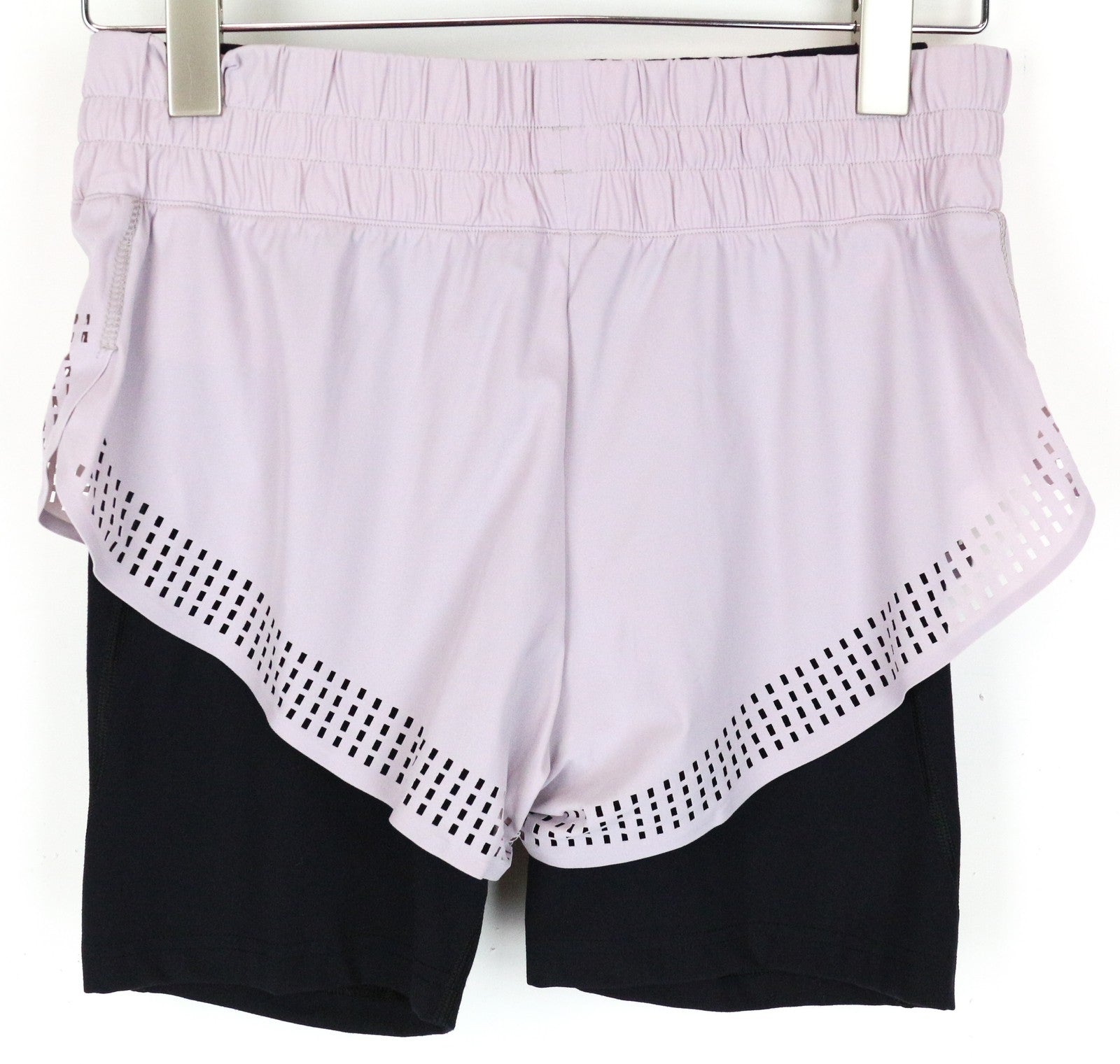 SWEATY BETTY S Aerial 2in1 Purple Sporty Shorts Women's Stretch Gymwear Layered