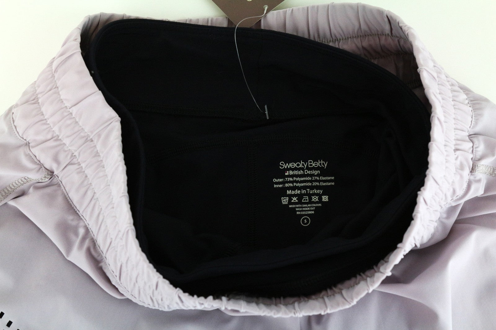 SWEATY BETTY S Aerial 2in1 Purple Sporty Shorts Women's Stretch Gymwear Layered