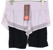 SWEATY BETTY 2in1 Shorts S Purple Black Women's Layered Gym Stretch Activewear