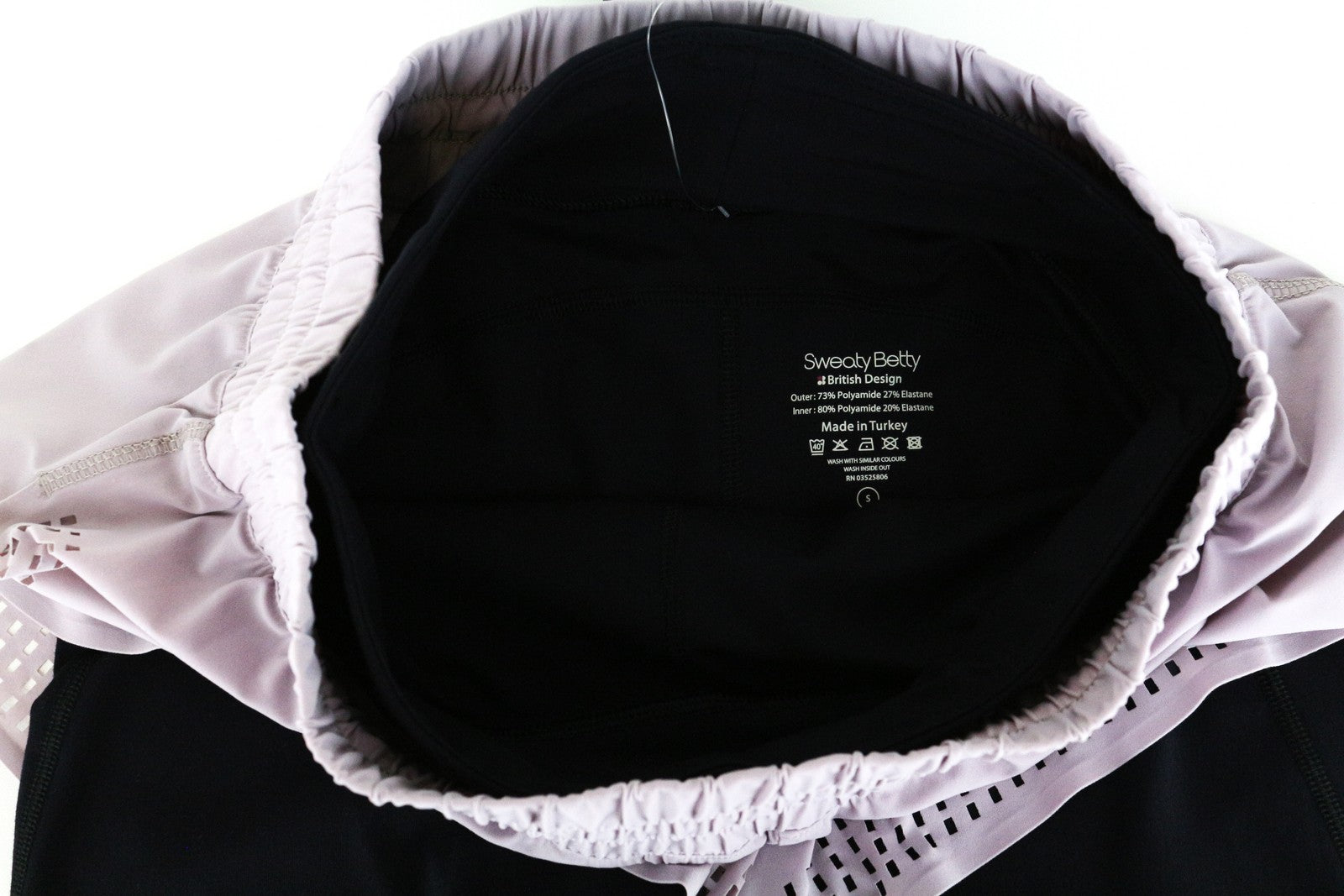 SWEATY BETTY 2in1 Shorts S Purple Black Women's Layered Gym Stretch Activewear