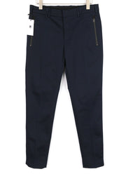 PT TORINO Lamda Men Trousers 50 W33 Blue Zipper Pockets Tapered Fit Logo Casual