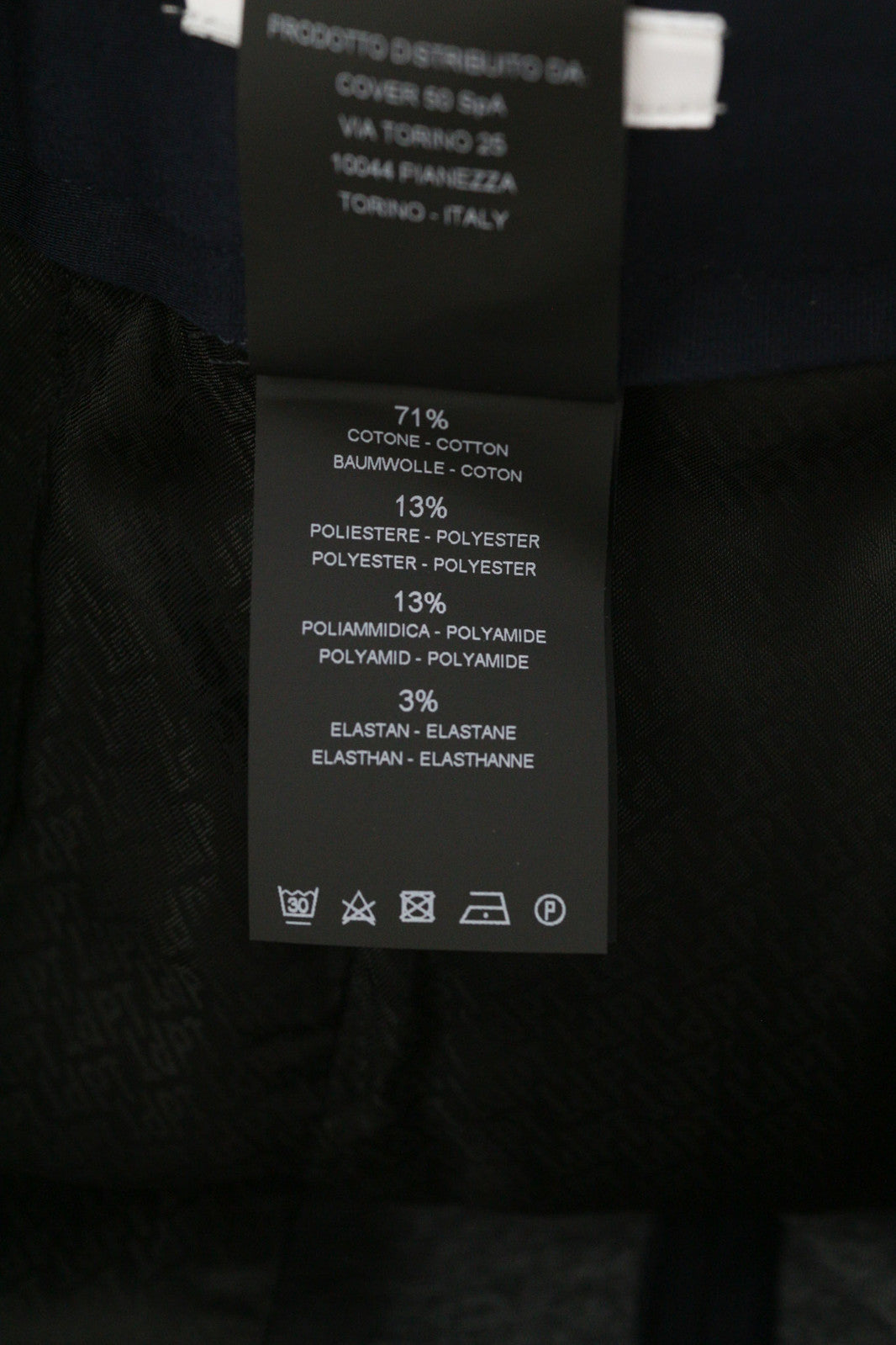 PT TORINO Lamda Men Trousers 50 W33 Blue Zipper Pockets Tapered Fit Logo Casual