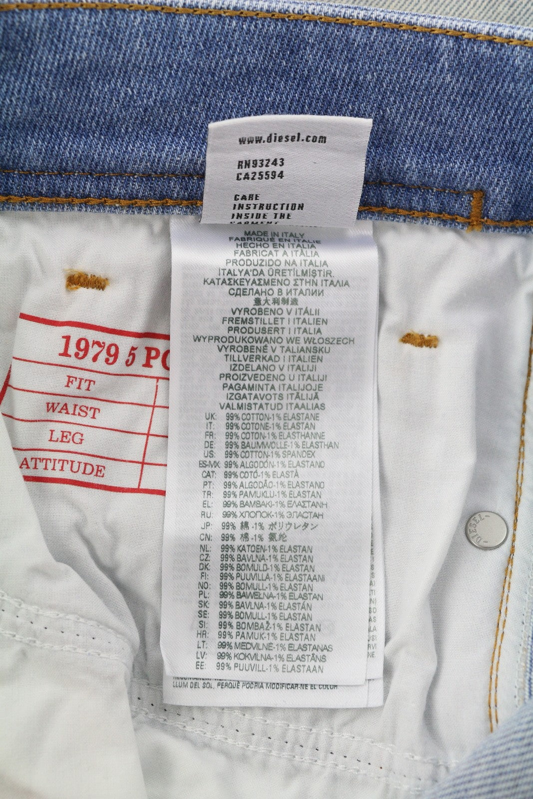 DIESEL 1979 Sleenker 09E89 Men Jeans W32/L32 Low Waist Skinny Denim Blue RRP€295