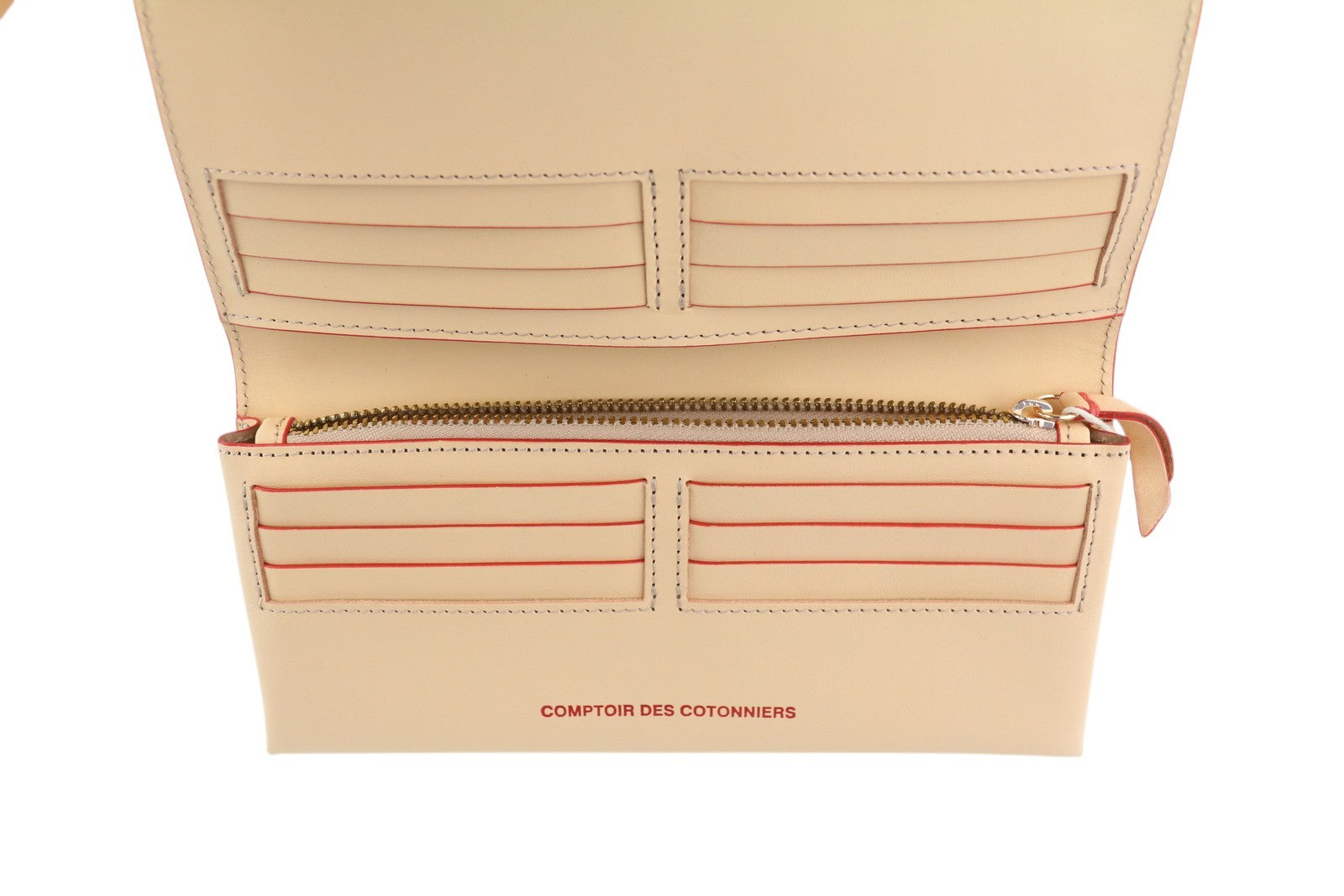 COMPTOIR DES COTONNIERS Stripes Fiery Women Wallet OS Beige Leather RRP€125