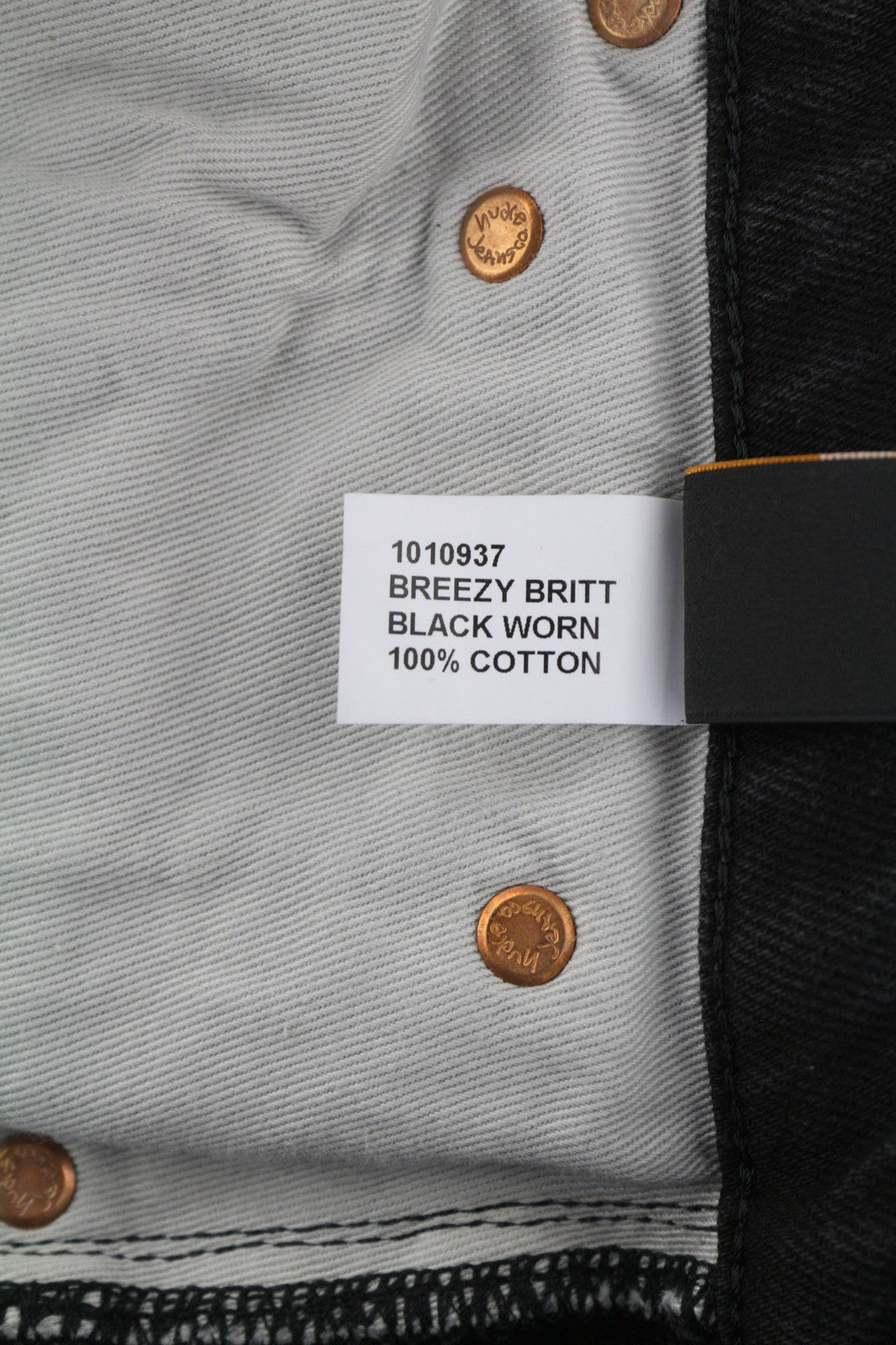 NUDIE JEANS Breezy Britt Womens Jeans W32/L30 Black Worn Zipper  Cotton Denim