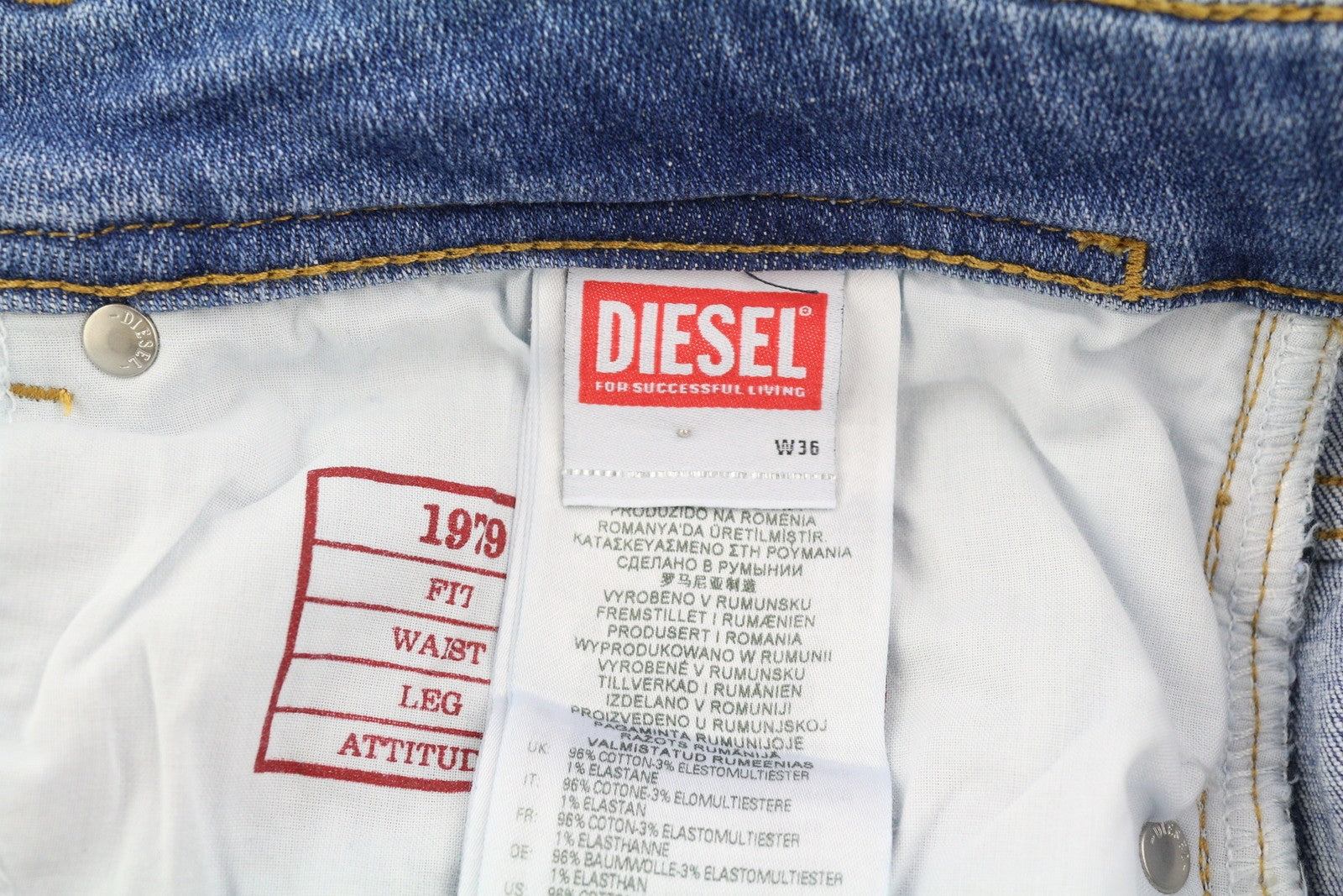 DIESEL 1979 Sleenker 09C01 Men Jeans W36/L32 Low Waist Skinny Denim Blue RRP€195