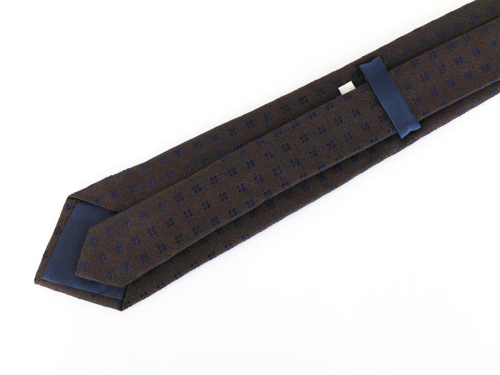 SUITSUPPLY Brown Tie Silk Wool Blend Patterned 150 x 8 cm Men's Pointed End