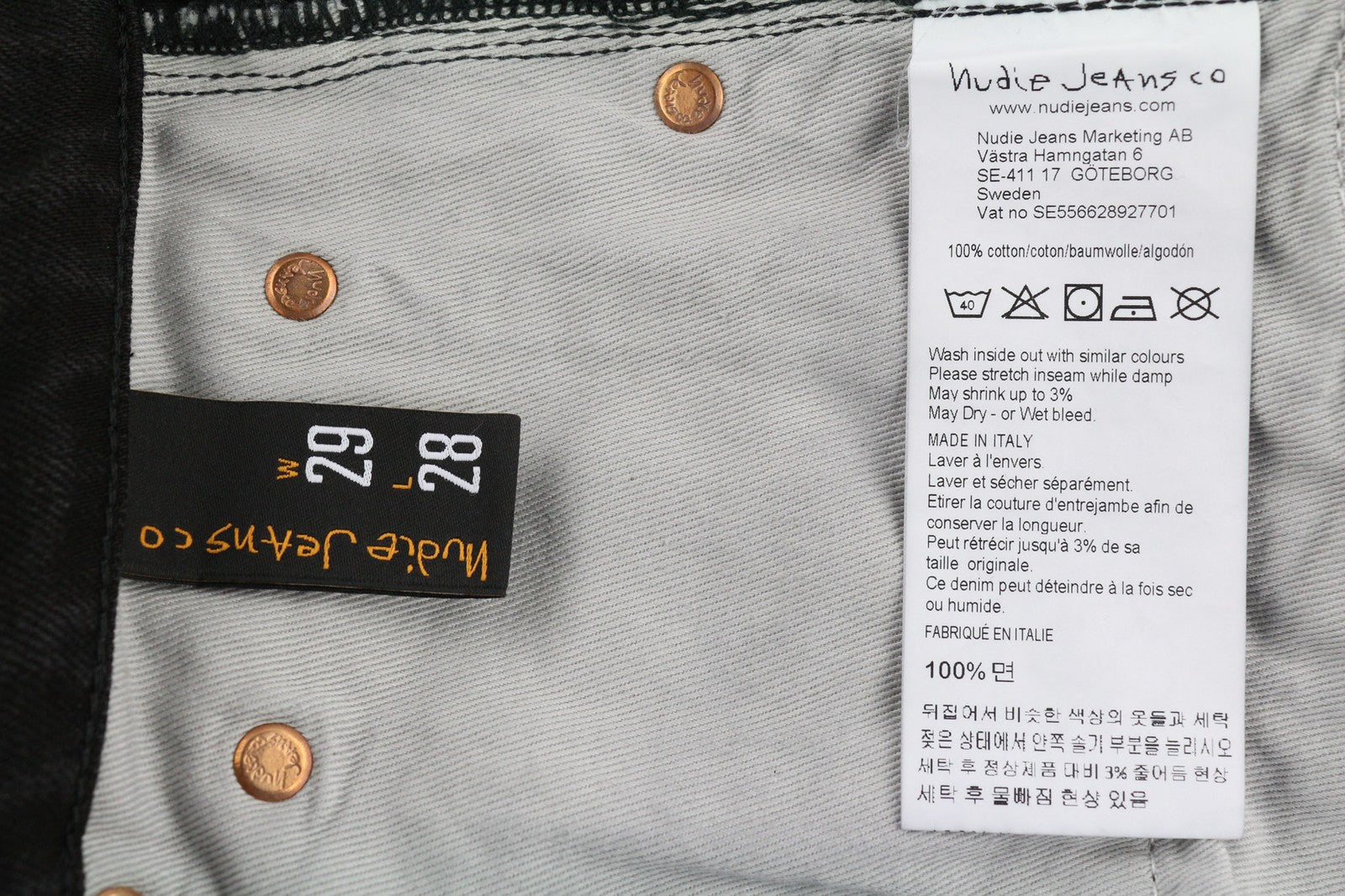 NUDIE JEANS Breezy Britt Womens Jeans W29/L28 Black Worn Zipper  Cotton Denim