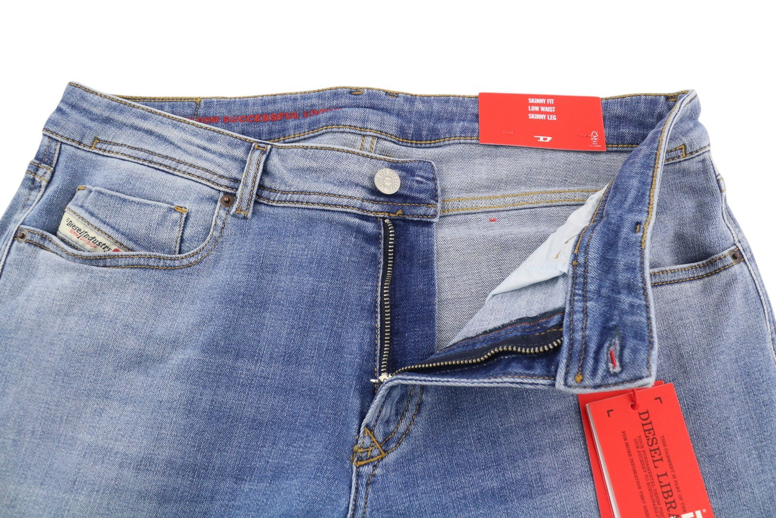 DIESEL 1979 Sleenker 09C01 Men Jeans W34/L32 Low Waist Skinny Denim Blue RRP195