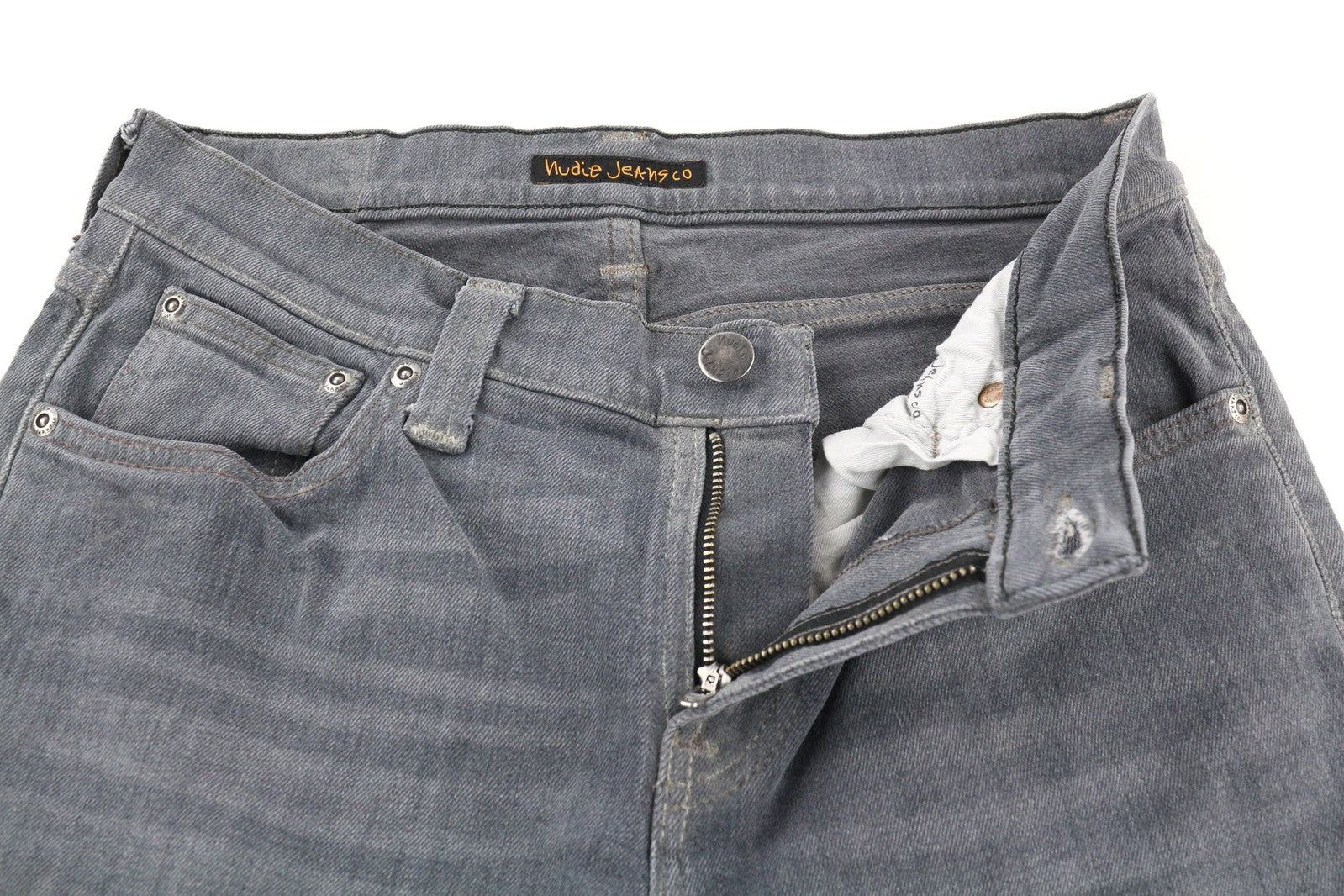 NUDIE JEANS Tight Long John Men Jeans W29/L32 Organic Charcoal Washed Slim Denim