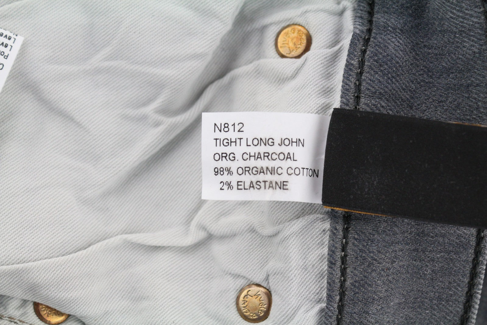 NUDIE JEANS Tight Long John Men Jeans W29/L32 Organic Charcoal Washed Slim Denim