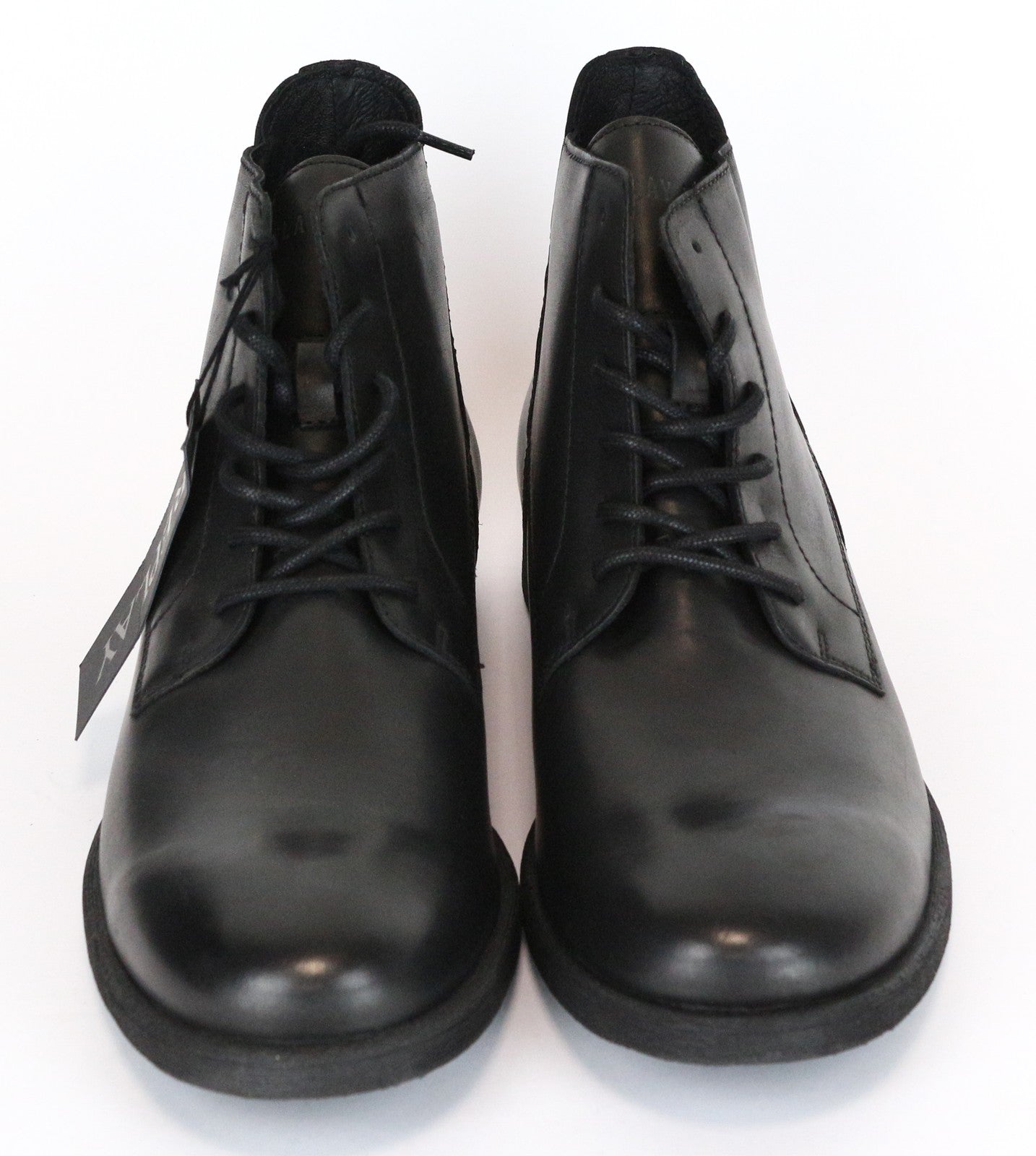 REPLAY Men's Black Leather High-Top Casual Shoes EU46 Laced Gunhill Model