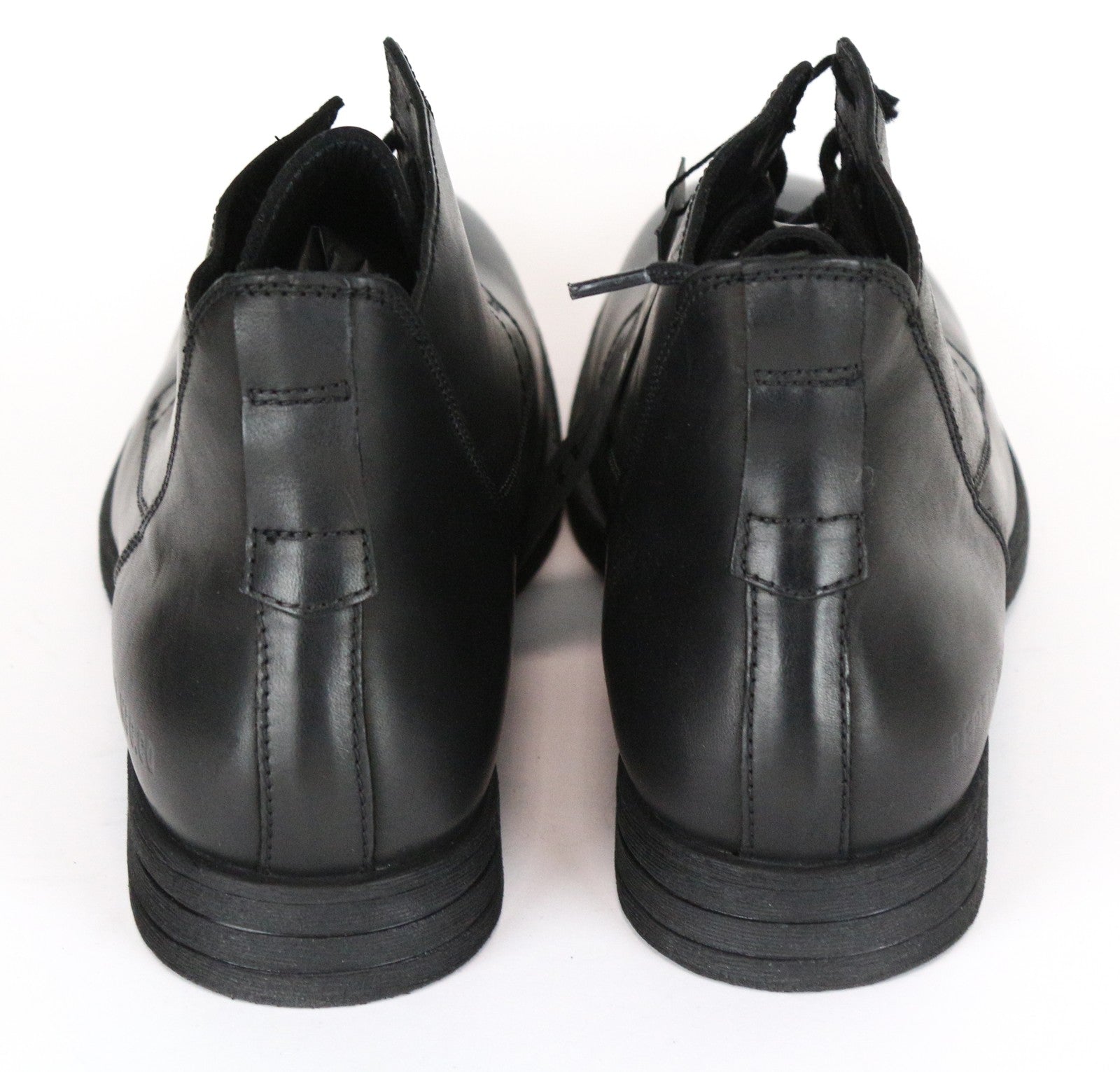 REPLAY Men's Black Leather High-Top Casual Shoes EU46 Laced Gunhill Model